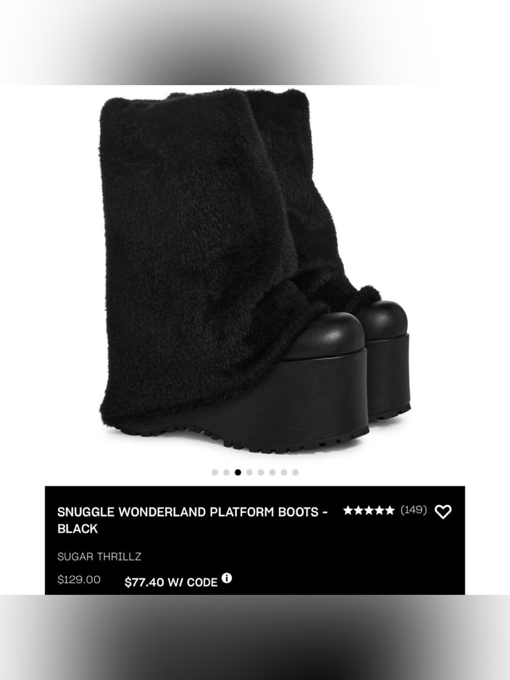 Snuggle Wonderland Platform Boots - BLACK